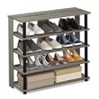 Pemberly Row Turn-N-Tube Engineered Wood 5-Tier Wide Shoe Rack - French Oak Gray