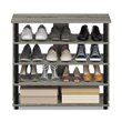 Pemberly Row Turn-N-Tube Engineered Wood 5-Tier Wide Shoe Rack - French Oak Gray