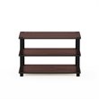 Pemberly Row Turn-S-Tube Engineered Wood 3-Tier Shoe Rack in Dark Cherry/Black