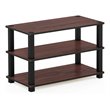 Pemberly Row Turn-S-Tube Engineered Wood 3-Tier Shoe Rack in Dark Cherry/Black