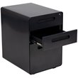 Pemberly Row Contemporary 3 Drawer Modern Mobile File Cabinet in Black