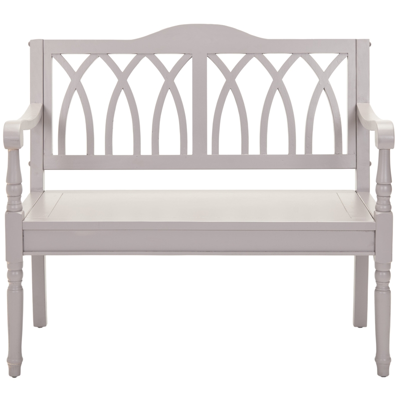 Pemberly Row Modern / Contemporary Pine Bench in Gray Finish