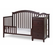 Pemberly Row Contemporary Toddler Bed Guardrail in Espresso Finish