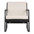 Pemberly Row Contemporary Patio Rocker in Black and White Finish