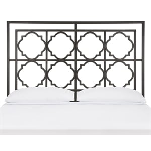 Pemberly Row Contemporary King Metal Headboard in Gunmetal Finish