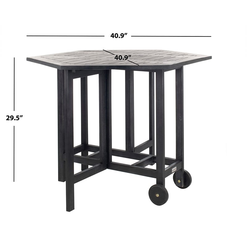 Pemberly Row Contemporary 5 Piece Patio Dining Set in Black Finish