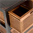 Pemberly Row Contemporary Pine 4 Drawer Storage Unit in Black
