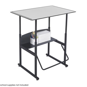 Pemberly Row Contemporary 24&quot x 36&quot Student Desk in Gray Finish