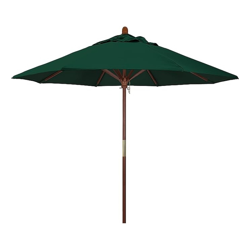 Pemberly Row Contemporary 9' Patio Umbrella 1A Forest Green Fabric