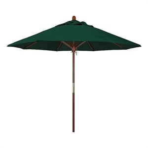 Pemberly Row Contemporary 9' Patio Umbrella 1A Forest Green Fabric