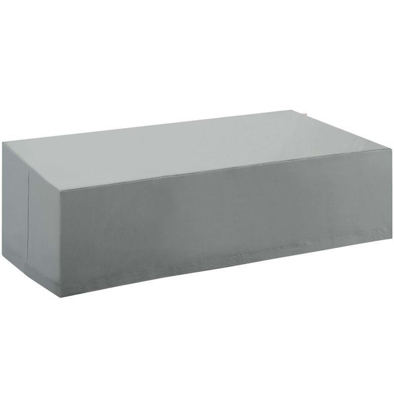 Pemberly Row Polyester Fabric Outdoor Loveseat and More Cover in Gray