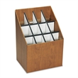 Pemberly Row 12 Compartment Upright Corrugate Fiberboard Roll Files in Walnut