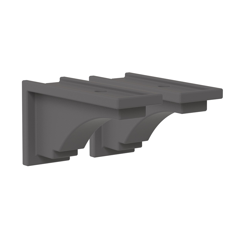 Pemberly Row Traditional Plastic Decorative Brackets in Gray (Set of 2)