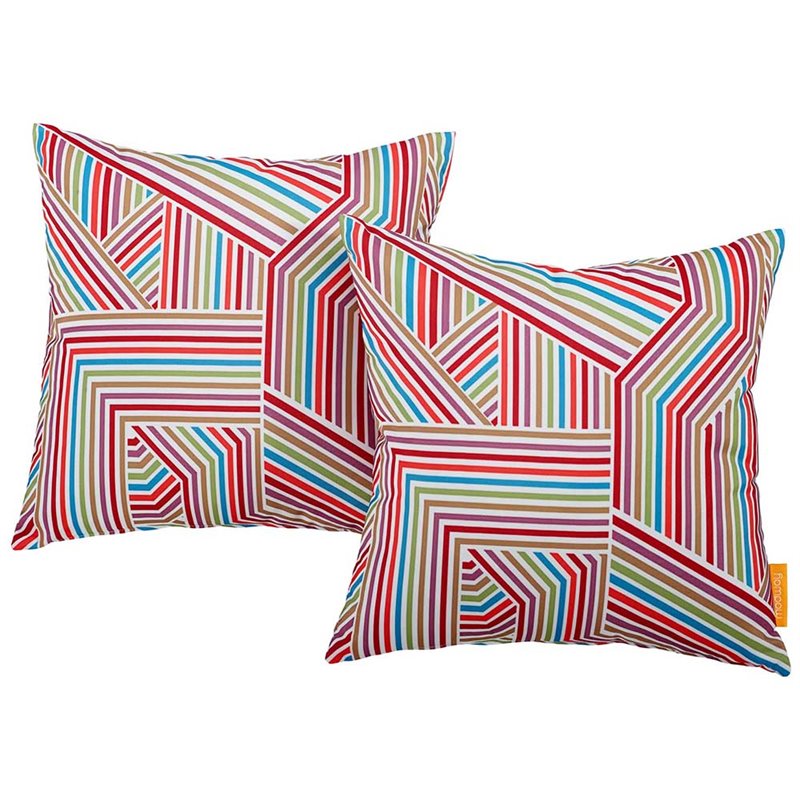 Pemberly Row Contemporary Polyester Fabric Throw Pillow in Tapestry