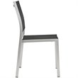 Pemberly Row 7-Piece Outdoor Patio Wood and Aluminum Dining Set in Silver/Black