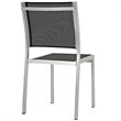 Pemberly Row 7-Piece Outdoor Patio Wood and Aluminum Dining Set in Silver/Black