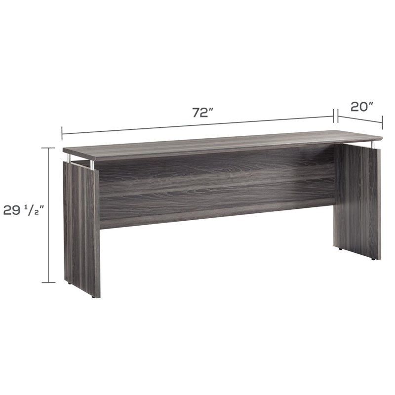 Pemberley Row Gray Steel Computer Desk Rectangular 72