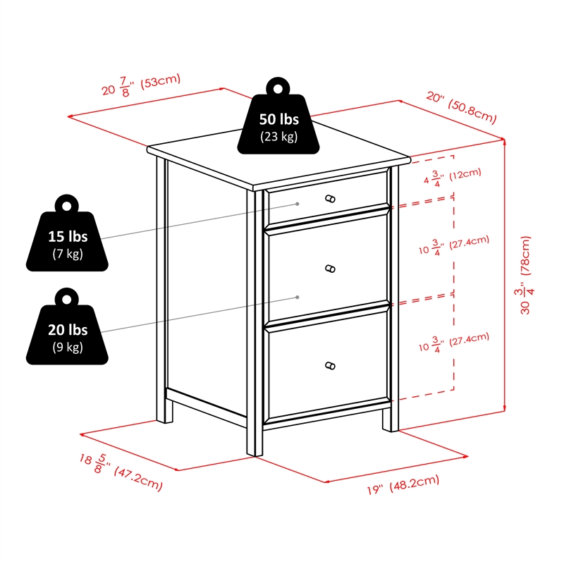 Pemberley Row Composite Wood White File Cabinet Rectangular 30.7