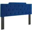 Pemberly Row Tufted Full/Queen Performance Velvet Headboard in Navy