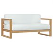 Pemberly Row 4-Piece Wood Patio Sofa Set in Natural and White