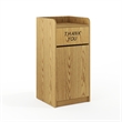 Pemberly Row Contemporary Wood Tray Top Receptacle in Oak Finish