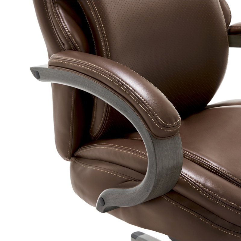 Pemberly Row Executive Office Chair with AIR Lumbar Technology Brown