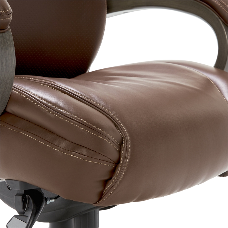 Pemberly Row Executive Office Chair with AIR Lumbar Technology Brown