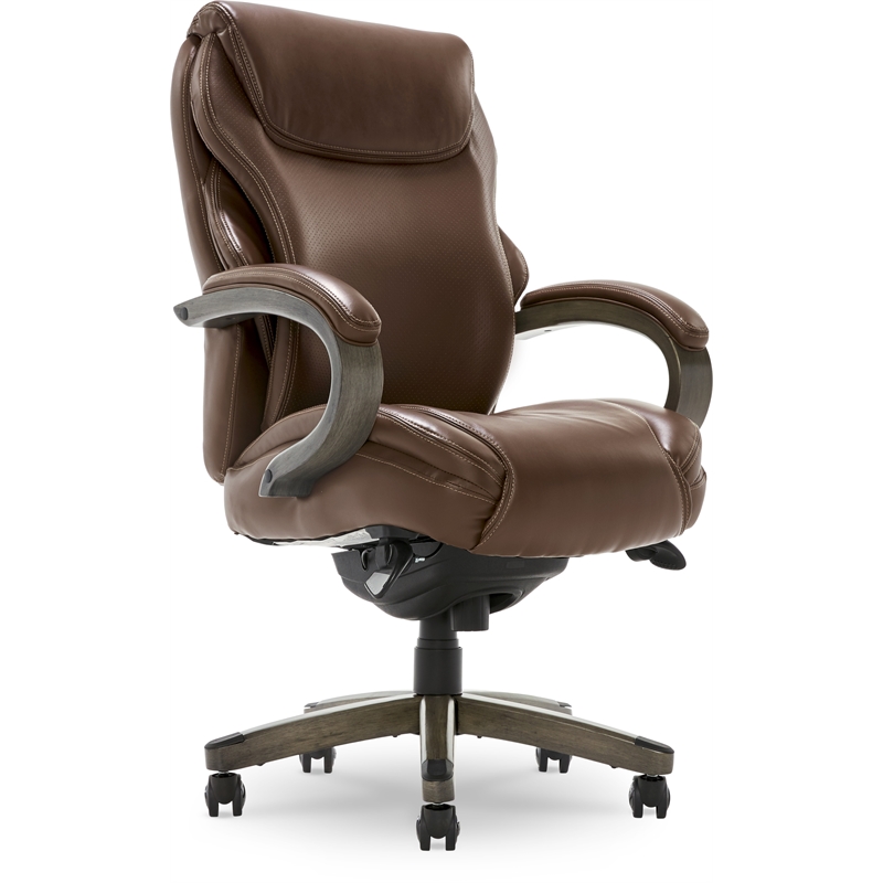 Pemberly Row Executive Office Chair with AIR Lumbar Technology Brown