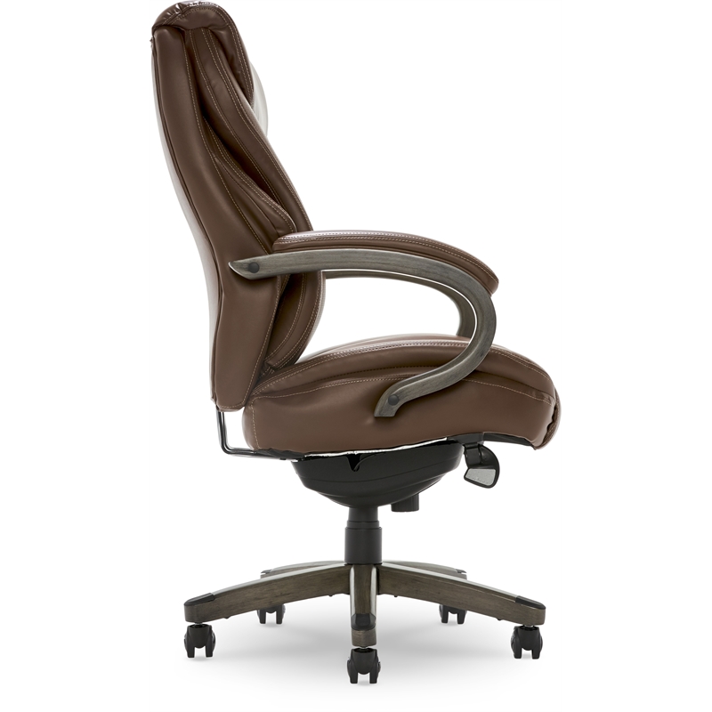 Pemberly Row Executive Office Chair with AIR Lumbar Technology Brown