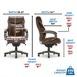 Pemberly Row Executive Office Chair with AIR Lumbar Technology Brown