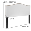 Pemberly Row Contemporary Upholstered Full Panel Headboard in White
