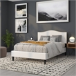 Pemberly Row Contemporary Upholstered Full Panel Headboard in White