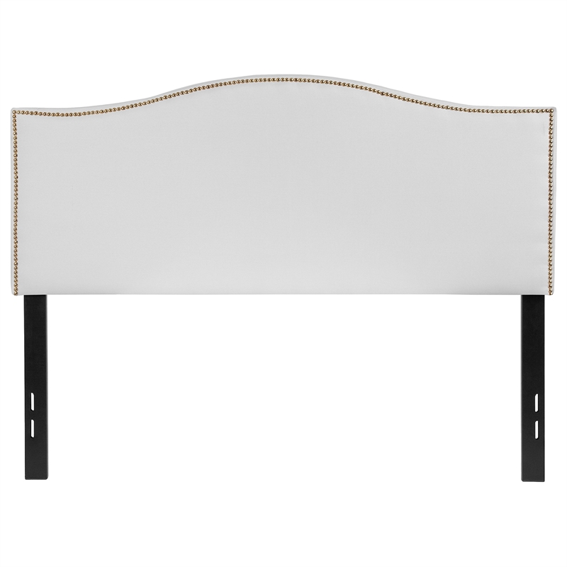 Pemberly Row Contemporary Upholstered Full Panel Headboard in White
