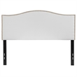 Pemberly Row Contemporary Upholstered Full Panel Headboard in White