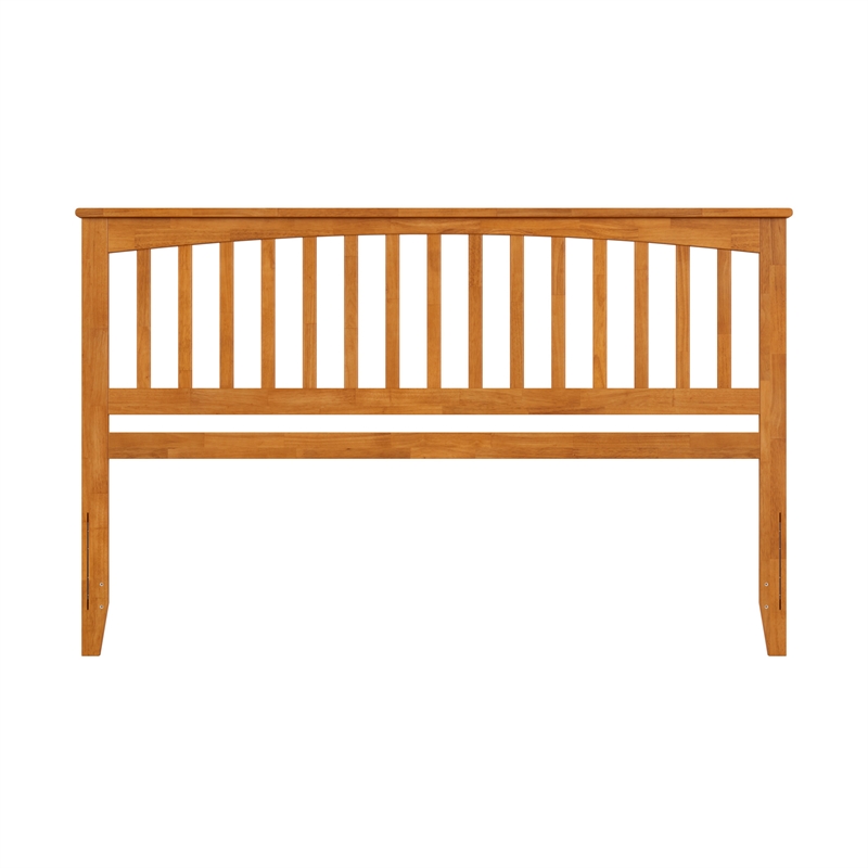 Pemberly Row Contemporary King Wood Headboard in Light Toffee
