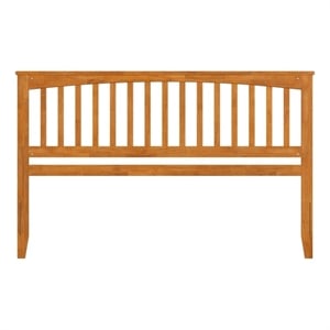 Pemberly Row Contemporary King Wood Headboard in Light Toffee