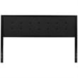 Pemberly Row Fabric Tufted King Metal Panel Headboard in Black