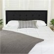 Pemberly Row Fabric Tufted King Metal Panel Headboard in Black