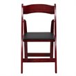 Pemberly Row Wooden Vinyl Seat Folding Chair in Mahogany (Set of 2)