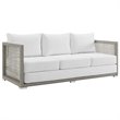 Pemberly Row 6-Piece Outdoor Patio Wicker Rattan Set in Gray/White
