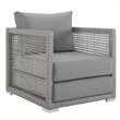 Pemberly Row 6-Piece Outdoor Patio Wicker Rattan Set in Gray Finish