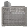 Pemberly Row 6-Piece Outdoor Patio Wicker Rattan Set in Gray Finish