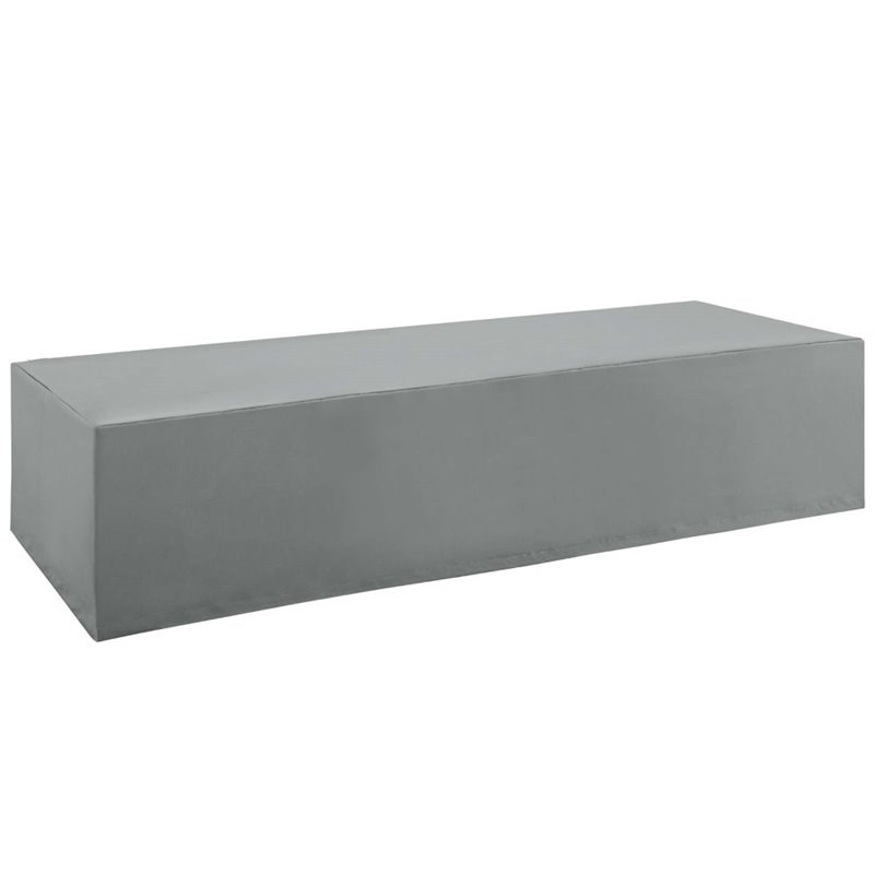 Pemberly Row Contemporary Polyester Fabric Outdoor Chaise Cover in Gray