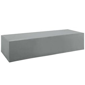 Pemberly Row Contemporary Polyester Fabric Outdoor Chaise Cover in Gray