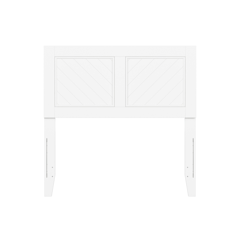 Pemberly Row Contemporary Twin Solid Wood Headboard in White