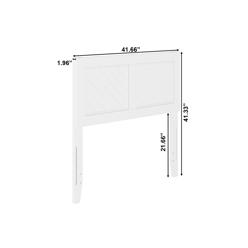 Pemberly Row Contemporary Twin Solid Wood Headboard in White