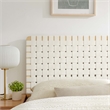 Pemberly Row Weave Vegan Leather Queen Headboard in Natural Beige
