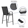 Pemberly Row Stackable Flex Comfort Patio Bar Stool in Black (Set of 2)