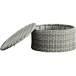 Pemberly Row Contemporary Outdoor Coffee Table with Storage Gray