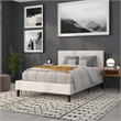 Pemberly Row Contemporary Upholstered Full Panel Headboard in White